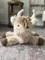 Fluffy Tan Highland Cow Plush